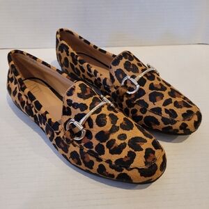 INC International Concepts Taylyn Leopard Loafer Sz 10 Shoes Animal Horse Bit